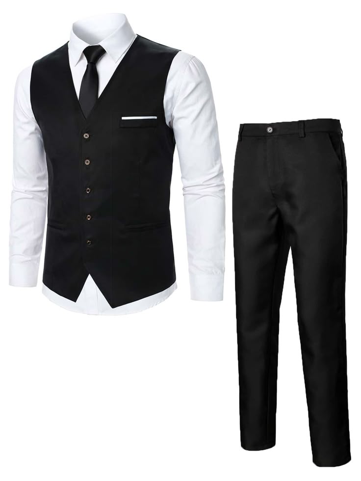Waiter Uniform (White Shirt, Bristol Jacket without Sleeves with Trouser)