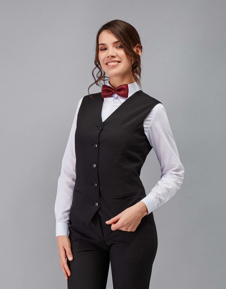Waiter Uniform (White Shirt, Bristol Jacket without Sleeves with Trouser)